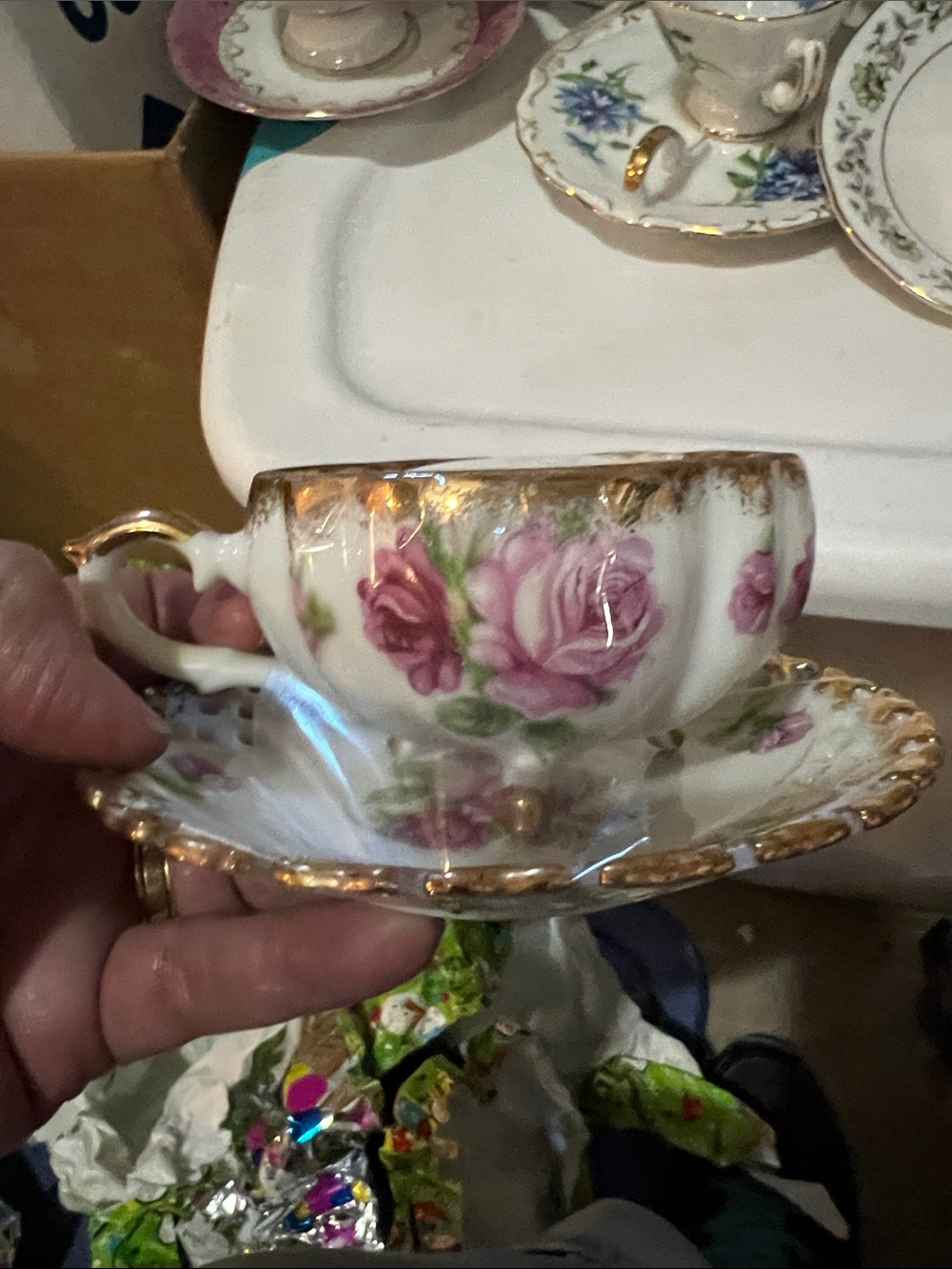 Trimontware China Teacup & Saucer with Gold Trim